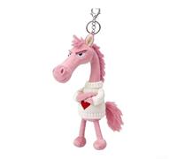 Porte-clés en peluche avec breloque en forme de mascotte de l'année du cheval - 20 cm - Cadeau porte-bonheur - Décoration festive pour sacs à main (5)