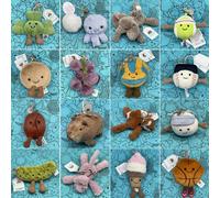 Porte-clés en peluche ballon de golf, porte-clés en peluche raisin, peluche méduse, hippopotame et porte-clés en peluche éléphant pour sac JC. A-55