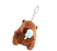 Porte-clés en peluche Capibara, porte-clés en peluche Capibara - Pendentif pour sac porte-clés jouet avec animaux en peluche réalistes, décoration avec pendentif jouet animal, c, glace, Fare