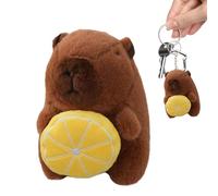 Porte-clés En Peluche Capybara - Adorable Pendentif Animal Peluche, Accessoire Décoratif, Mini Tenant Un Fruit, Petit Porte-clés, Ornement Portable | Idéal Pour Sac À Dos, M