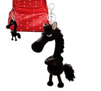 Porte-clés en peluche cheval - Mini BagCharm fait à la main en peluche, pendentif fantaisie, figurine de cheval, boule de créature moelleuse, accessoire de poney mignon, de poche créatif, char