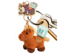 Porte-clés en Peluche De Cheval - Rouge du Nouvel an Chinois À Collectionner, Porte-clés De Cheval Doux, Adorable Accessoire Animal en Peluche | Cadeau Parfait pour lesEnfants, lesAdultes, lesAmour
