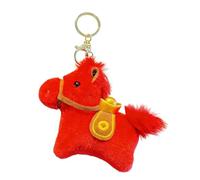 Porte-clés en Peluche De Cheval - Rouge du Nouvel an Chinois À Collectionner, Porte-clés De Cheval en Peluche Douce Et Mignonne, Charmant Accessoire Animal pour lesEnfants, lesAdultes