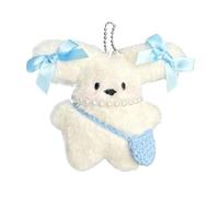 Porte-clés en peluche de dessin animé avec arc doux oreilles de chiot sac charme décoration pour collectionneurs et amoureux
