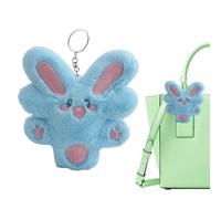 Porte-clés en peluche de lapin - Porte-clés en peluche - Sac en peluche - Porte-monnaie - Pendentif de sac à main - Créatif et unique, bleu, Siehe Beschreibung