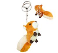 Porte-clés en peluche d'écureuil doux - Adorable porte-clés, sac ou pendentif de sac à dos d'écureuil marron de 3,9 pouces | Pendentif animal en peluche de dessin animé, cadeau idéal pour les enfants
