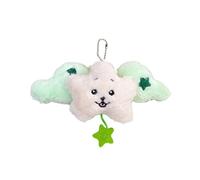 Porte-clés en peluche en forme d ' étoile avec pendentif aile, accessoire de porte-clés à la mode pour un usage quotidien et des occasions spéciales, décoration de porte-clés en peluche douce