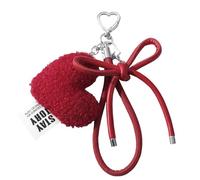 Porte-clés en peluche en forme de cœur - Porte-clés - Voitures suspendues - Porte-clés nœud papillon - Sac à dos - Ornements suspendus - Sac pour femme - Bowknot - Porte-clés en peluche - Voitures en
