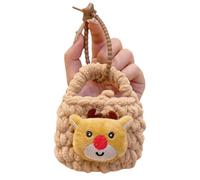 Porte-clés en peluche fabriqué à la main avec pochettes pour pièces de monnaie, sac pour écouteurs, pendentifs, anneaux, accessoire de vacances pour échanger des cadeaux, porte-clés doux, pochettes