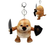 Porte-clés en peluche | Figurine douce et adorable à collectionner | Petite figurine animalière chien en peluche - pour Sac à Dos Poche Cartable Bureau Maison École Anniversaire Garçons Filles