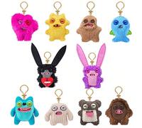 Porte-clés en peluche Fuggler drôle aux dents moches, monstre Fuggler en peluche pour enfants, Mr Needles Greedy Grinner Goof, pendentif de sac à dos en peluche mignon et à collectionner Sasquoosh,Mun