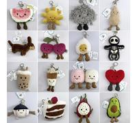 Porte-clés en peluche JC en forme de balle de golf, porte-clés en forme de raisin, peluche méduse, hippopotame et porte-clés de sac en peluche éléphant JC baseball
