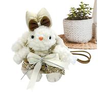 Porte-clés en peluche lapin mignon - Porte-clés animal de 8,2 pouces, conception de vêtements détachables | Accessoire de mode pour sac à dos de voiture, portefeuille, cartable, sac à main, décoration
