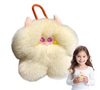 Porte-clés en peluche mignon, breloque en fourrure de lapin Rex, pendentif doux, porte-clés Animal à la mode, décoration de sac créative | Adorable accessoire pour à main, portefeuille, sac à dos,