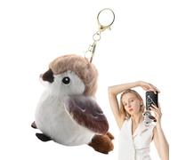 Porte-clés en peluche oiseau - Płš 9x8x7cm | Pendentif muselière réaliste décoratif avec jouets d'animaux doux, voiture, accessoires de portefeuille | Enfants, adolescents, cadeau, ornement de voyage