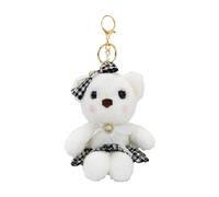 Porte-clés en peluche ours QD SD, blanc, 17 cm