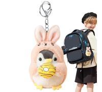 Porte-clés en peluche pingouin - Ornement de poche, fixation à anneau longue durée, adorable accent de dessin animé | Solution de décoration d'objets personnels ludiques pour sacs d'école pour
