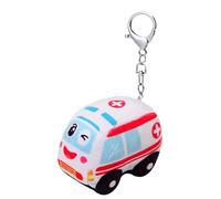 Porte-clés en peluche | Poupée de camion de pompier en peluche pour poussette - Charm pour sac, sac à main, voyage, maison, maternelle, lit d'enfant, anniversaire d'enfant, vacances