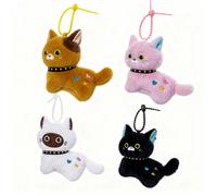 Porte-clés en peluche série Chat mignon 11 cm (Modèle aléatoire)