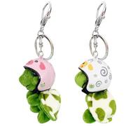 Porte-Clés en Peluche Tortue, 2PCS Mignon Animaux Pendentif Suspendu pour Enfants, Jouet Doux Animaux Pendentif Compatible Sac, Ceinture ou Clés