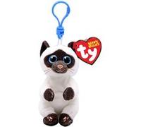 Ty Porte-clés en peluche Beanie Bellies Miso le Chaton multicolore yeux bleus scintillants 12 cm