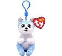 Porte-clés en peluche TY Beanie Bellies Clip Thunder Le Husky Bleu Bleu G