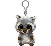 Porte-clés en peluche Ty Beanie Boo's Clip Oakie Le Raton-laveur Gris et Marron G