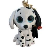 Porte-clés en peluche Ty Mini Boos Clip Fetch Le Chien Blanc et Noir G