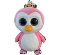 Ty – Porte-clés en peluche Mini Boos Clip Glider Pingouin 2008088 9 cm Rose et blanc