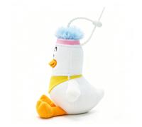 Porte-clés en peluche YS, sourcils noirs, cheveux bleus, 12 cm