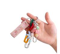 Porte-clés en perles Macaron à la mode, couleurs vives, corde perlée et tressée, porte-clés pour les amateurs de mode