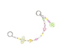 Porte-clés en perles multicolores légères de 4 mm en verre et 6 mm - Perles acryliques en alliage - Décoration de sac - Pour étui de téléphone, bijoux - Pendentif en alliage multicolore, C, taille