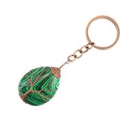 Porte-Clés En Pierre De Cristal De Malachite, Pierre Précieuse Naturelle Irrégulière, Porte-Clés De Voiture Reiki, Sac À Main, Sac À Dos, Accessoires De Portefeuille, Porte-Clés, Cadeaux De D