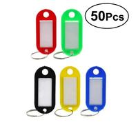 Porte-Clés En Plastique Coloré,Lot De 25 Ou 50/100 Pièces,Étiquette D'identification Et De Nom Pour Bagages,Carte De Classification Et De Déduction - Type 50 Pcs