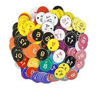 Porte-clés en plastique numérotés, Étiquettes numériques en plastique, paquet de 100, numéros séquentiels 1-100, multicolores, diamètre 3.5cm(Mix Colors 1-100)