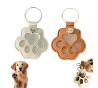 Porte-clés en Poils d'animaux, 2X Porte-clés en Cuir Mignon, Idéal Pour les Propriétaires d'animaux (A)