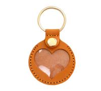 Porte-clés En Poils De Chien, Boîte Souvenir Personnalisée En Poils D'animaux, Breloque Porte-clés En Cuir,combinaison De Contours En Cercle Et En Cœur,convient Aux Sacs À Dos,portefeuilles 8,5 X 5 Cm