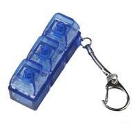 Porte-clés en polycarbonate transparent avec lumière et son, outil de décompression compact pour joueurs et dactylographes, design à 3 trous, facile à nettoyer (1 rouge à travers)