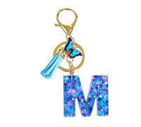 Porte-clés en résine avec initiale en forme de lettre de l'alphabet - Pour les voyages d'affaires, l'école, les et les adultes, M, Siehe Beschreibung