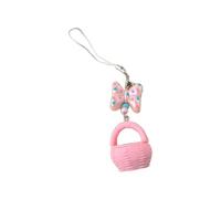 Porte-clés en résine avec nœud coloré pour téléphone - Convient pour les amateurs de mode et les jeunes adultes - Chaîne de téléphone en forme de panier de dessin animé, a, lanyard