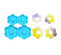 Porte-clés En Résine De Silicone Moule En Forme De Fleur Boucles D'oreilles Pendentif Fabrication De Bijoux Pour L'artisanat Moules En Silicone Avec Trous Pour La Fabrication De Bijoux