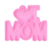 Porte-clés en résine époxy avec inscription « I Love Mom Dad » pour la fête des mères et des pères - Fait à la main - Outils de moulage de bijoux