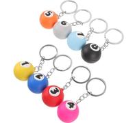 Porte-clés en Résine et Métal Boule de Billard Créatif 8 Pièces Plusieurs styles