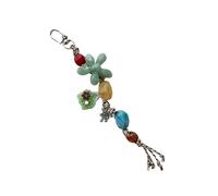 Porte-clés en résine florale avec cordon de téléphone - Breloque perlée multi-usage pour sacs, clés, cadeaux de voyage, pendentif en forme de fleur en perles, porte-clés multi-usages pour téléphone