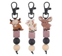 Porte-Clés en Silicone À Motifs d'animaux, Porte-Clés De Dessin Animé, Porte-Clés Intéressants, Pendentifs Décoratifs Créatifs, 3 Pièces