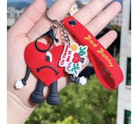 Porte-Clés En Silicone Bad Bunny Pour Hommes Et Femmes,Porte-Clés Coeur Rouge,Accessoires De Sac À Dos,Pendentif De Voiture,Bijoux,Cadeau - Type Cute Pendant