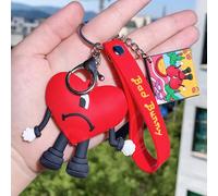 Porte-Clés En Silicone Bad Bunny Pour Hommes Et Femmes,Porte-Clés Coeur Rouge,Accessoires De Sac À Dos,Pendentif De Voiture,Bijoux,Cadeau - Type Charm Keychain