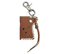 Porte-clés en simili cuir | Porte-clés avec sac à outils en PU extérieur | Housse de protection moderne pour la randonnée, le camping, le pique-nique, les garçons adultes hommes, Brown White Line