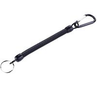 Porte-clés en spirale extensible - Antivol - Cordon de pêche - Avec mousqueton - Cordon extensible antivol - Avec métal - Pour clés, portefeuille, téléphone portable - Doré