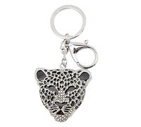 Porte-clés en Strass, Décoration de Pendentif de Sac Exquis Pendentif de Sac de Voiture Tête de Léopard Incrusté de pour Fille Femme Dame D'anniversaire de la